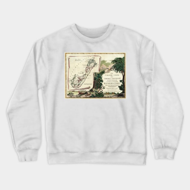 Vintage Map of Bermuda (1778) Crewneck Sweatshirt by Bravuramedia